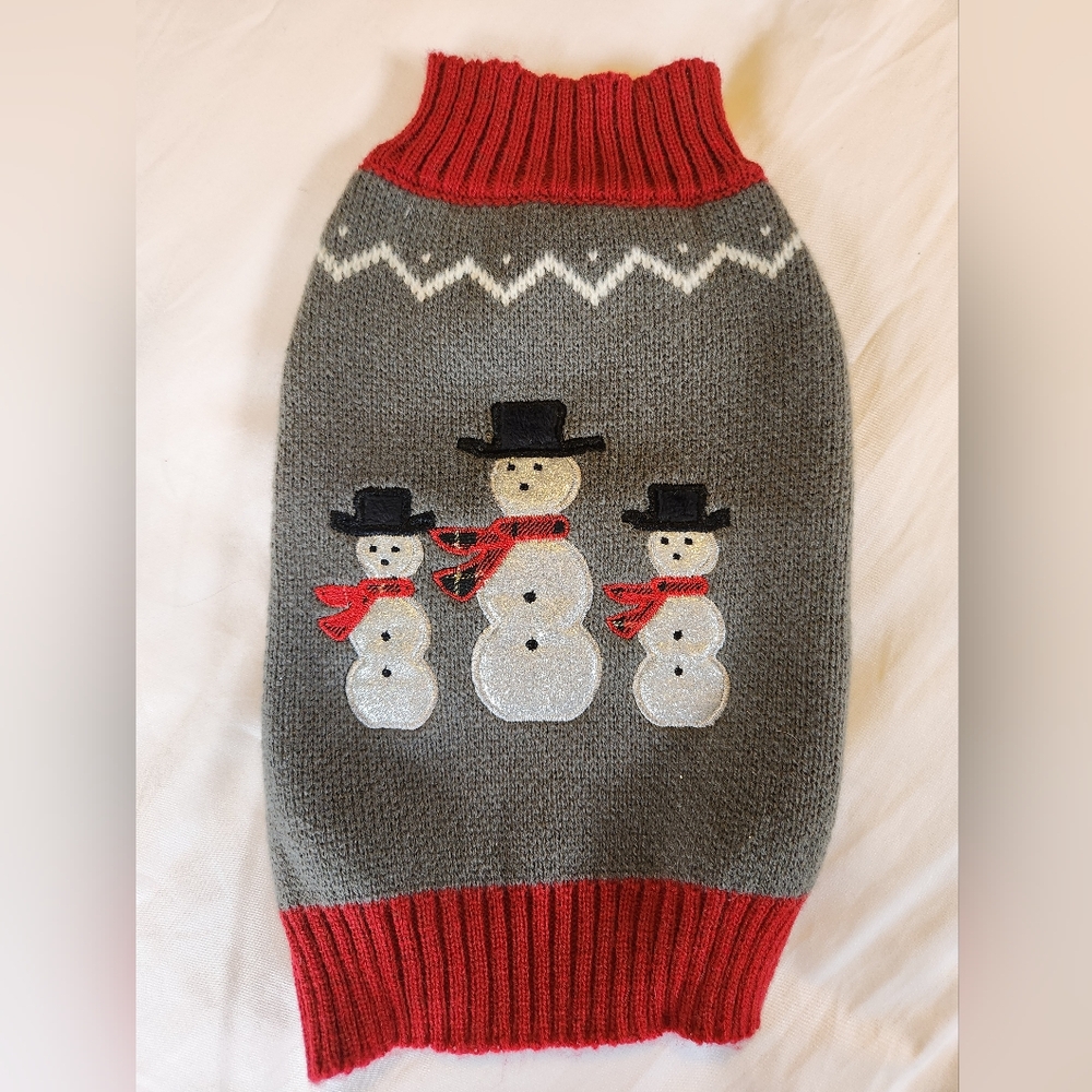 Pet Snowman Sweater (Size Small)